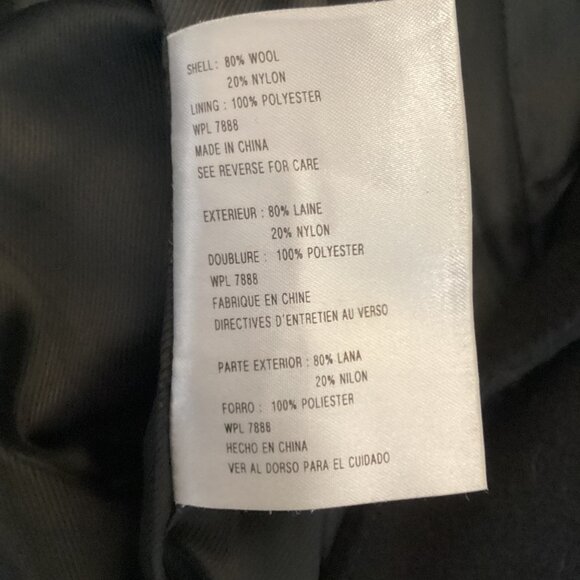 Michael Kors Womens Coat Size 14 Black Wool Blend Peacoat Double-Breasted Button - Picture 8 of 8